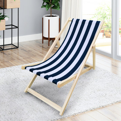 Méridienne d'extérieur pliable en bois rayé bleu foncé Populus Profondeur, couleur limite de poids de 220 lb, largeur du colis de 25,2, hauteur de 34,06, poids de 7,62 lb, capacité