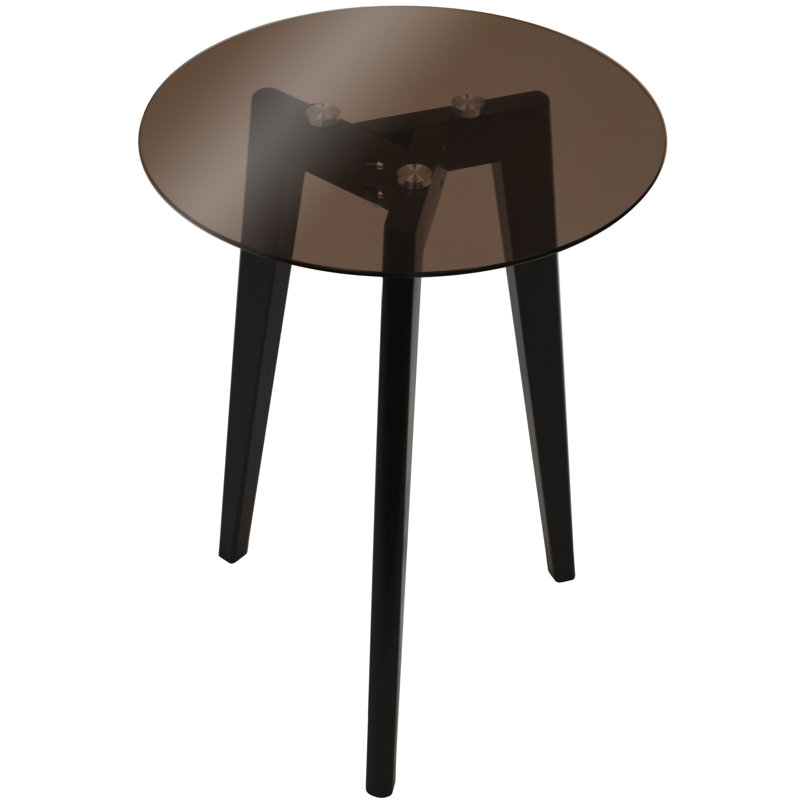 Glass Top End Table, Black, Tinted
