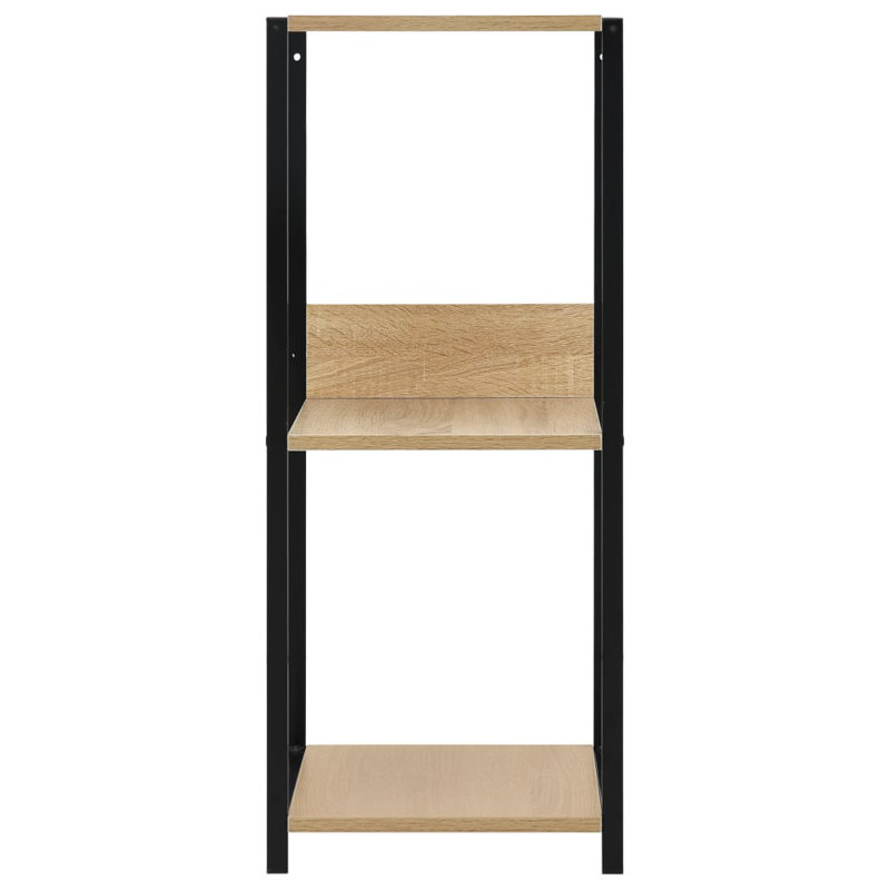 Bibliothèque standard en métal H 31,4 "x l 13,2" Mogadore, Noir / chêne