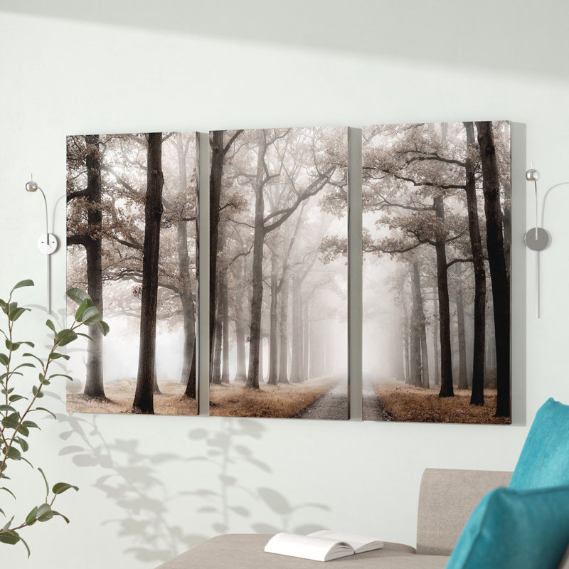 " Misty Road " 3 - Pieces, 24" H x 36" W x 1.5" D