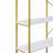 74.8 Inch 5 Tiers Office Bookcase Bookshelf, Display Shelf With Round Top, X Bar Gold Frame