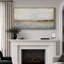 «Minimal Landscape Reflective Lake with Golden Accents», art moderne très grand, reproduction d'art-100937106-111665440
