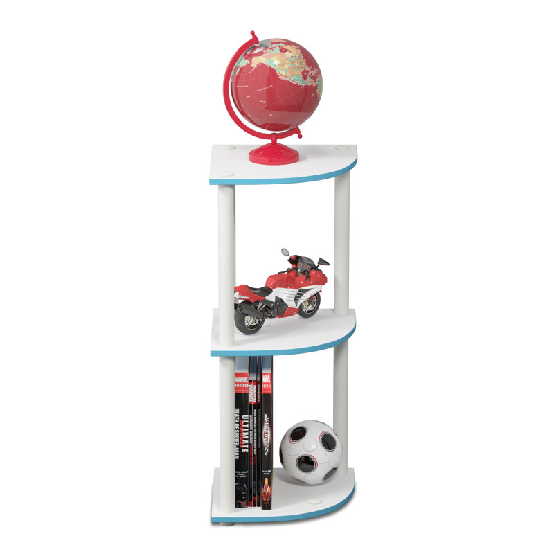 Bibliothèque en coin Baril, Bleu clair/blanc, (2 Shelves) 29.6" H x 11.6" W x 11.6" D