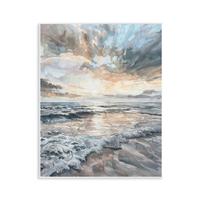 Cloud Break over Sea Wall Plaque Art by Petal Prints Design