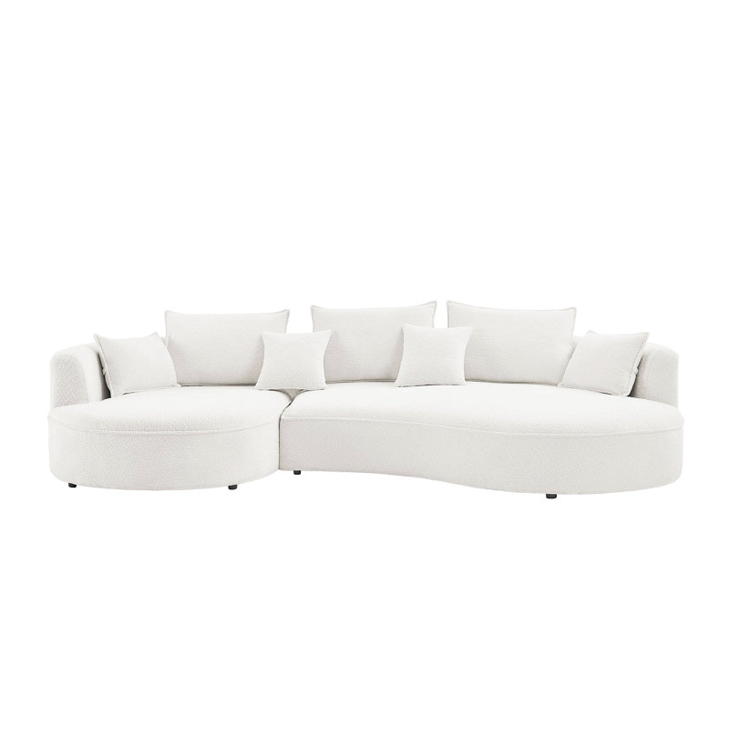 Curved Sofa With Ingenious Shape White