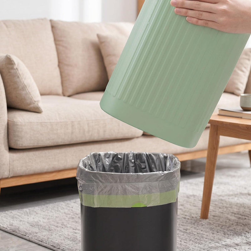 Poubelle de salle de bain en métal Smal, 2,6 G / 10 L, corbeille, vert | Boîtier en métal, imperméable, robuste et résistant aux chutes, toit ouvert, base antidérapante, pour chambre à coucher, salon, bureau, salle de bain