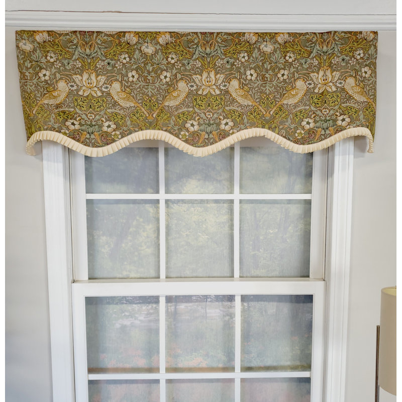Vivaldi Green Nature-Inspired Bird Motif Window Valance