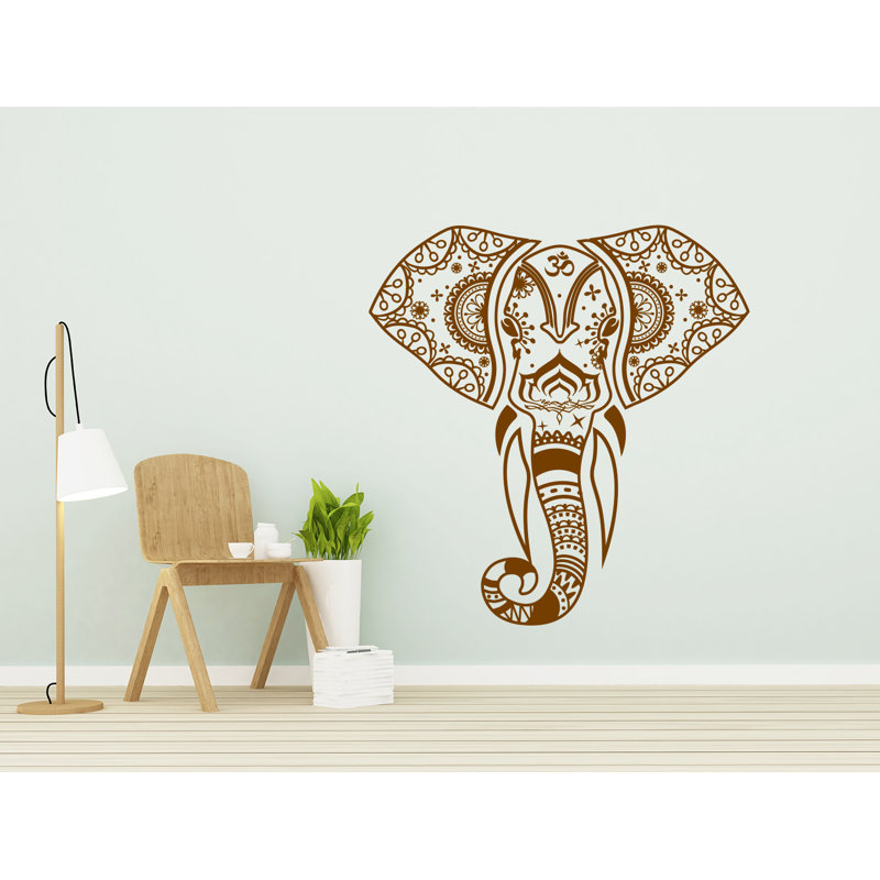 Adhésif décoratif éléphant, H 46 po x l 48 po, Brun