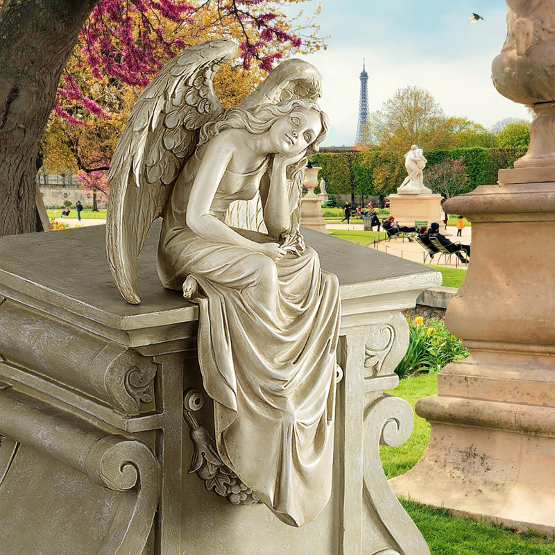 Resting Grace Sitting Angel Statue