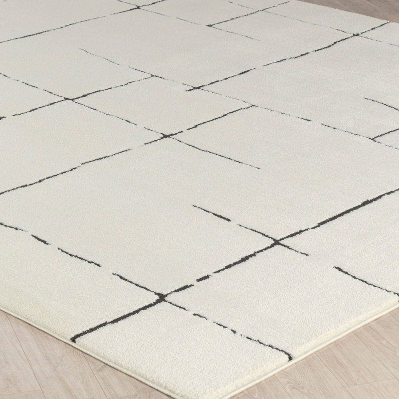 Modern Rug, Chequered Easy to Clean Rug For Living Room, Dining Room, Bedroom, Kitchen, Rectangle 200 x 275 cm