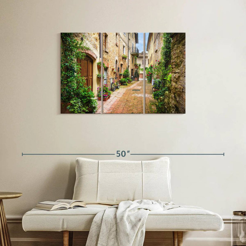 Kavia, pittoresque rue toscane, H 24 po x l 38 po
