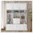 White 75-Inch Entryway Hall Tree with Bench and 5-Hook Storage Rack