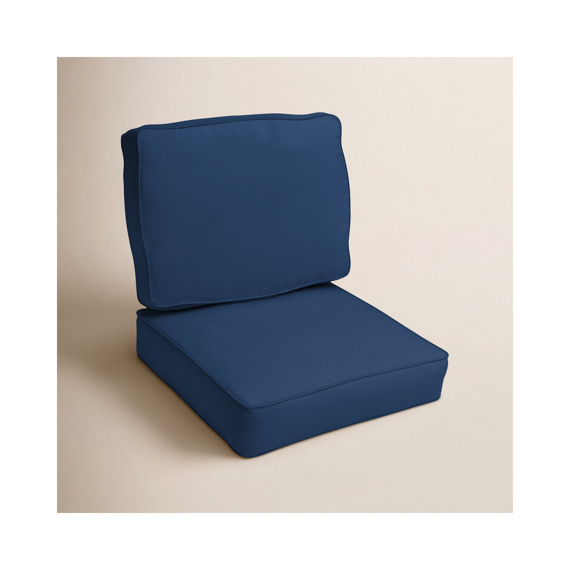 Sunbrella Indoor/Outdoor Chair Cushion, Canvas Navy Sunbrella®Canvas, 22" x 22", 4"