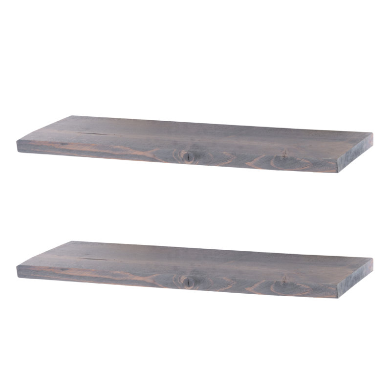Anothy Pine Solid Wood Shelf, 1" H x 36" W x 7.5" D, Trail Brown
