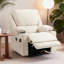 Fauteuil inclinable pivotant à bascule avec porte-gobelets en tissu de chenille chauffant à assemblage facile -124580125