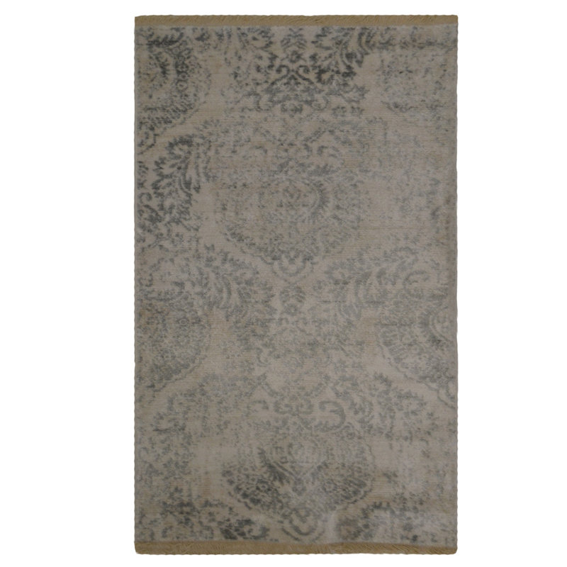 Tapis ivoire intérieur / extérieur en polyester tissé à la machine 2 pi x 3 pi 10 po Oriental