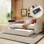 Lit de jour simple rembourré avec accoudoirs de rangement, lit gigogne et dernier système audio Bluetooth intégré, molleton Teddy-1884736688-1884736689