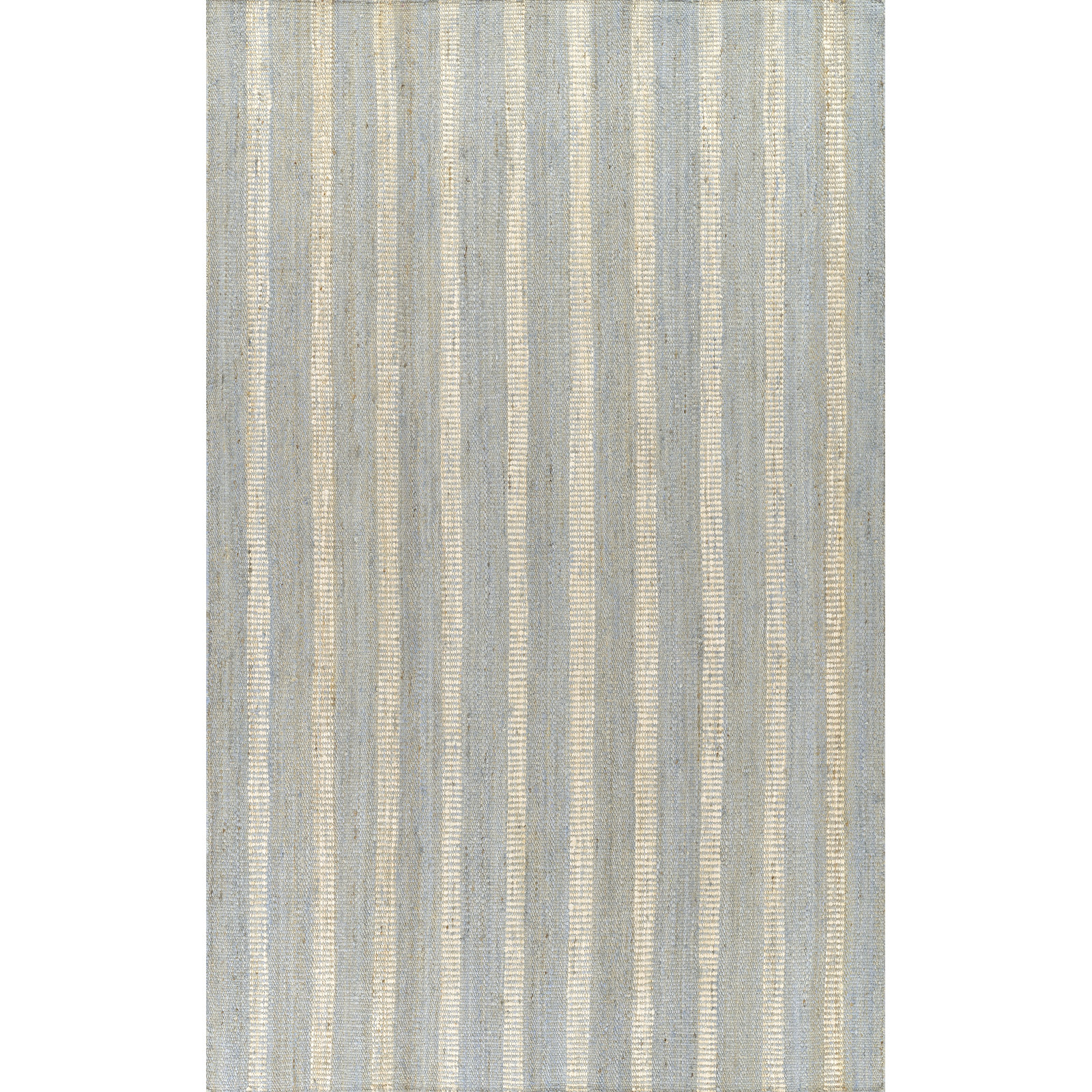 Aadison Blue Hand-Woven Striped Jute Rug, Rectangle 5' x 7'