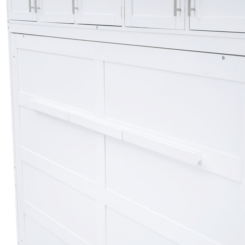 Armoire de lit en blanc - polyvalente pour les petits appartements et les gymnases à la maison, absorbe l'espace pour une utilisation quotidienne