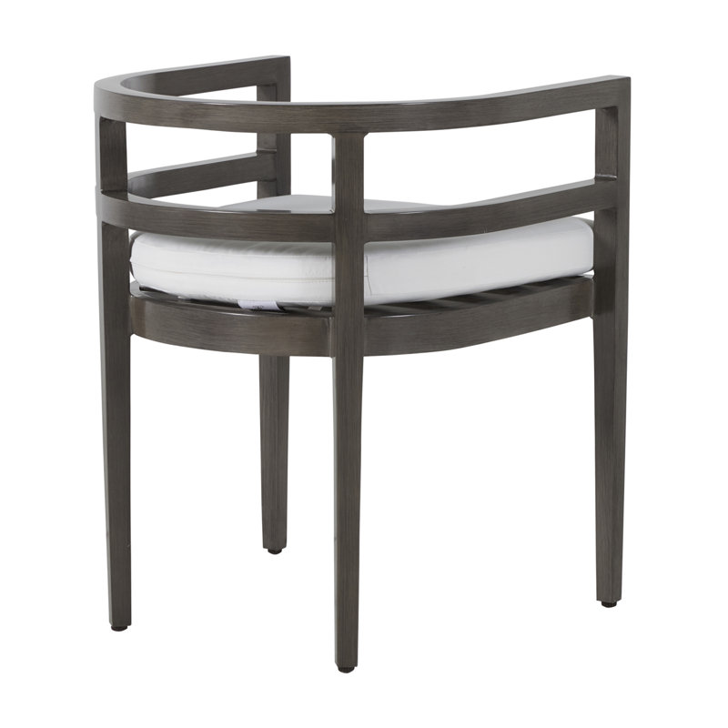 Santa Barbara Aluminum Patio Dining Armchair with Cushion, No Welt, Rollo Cream