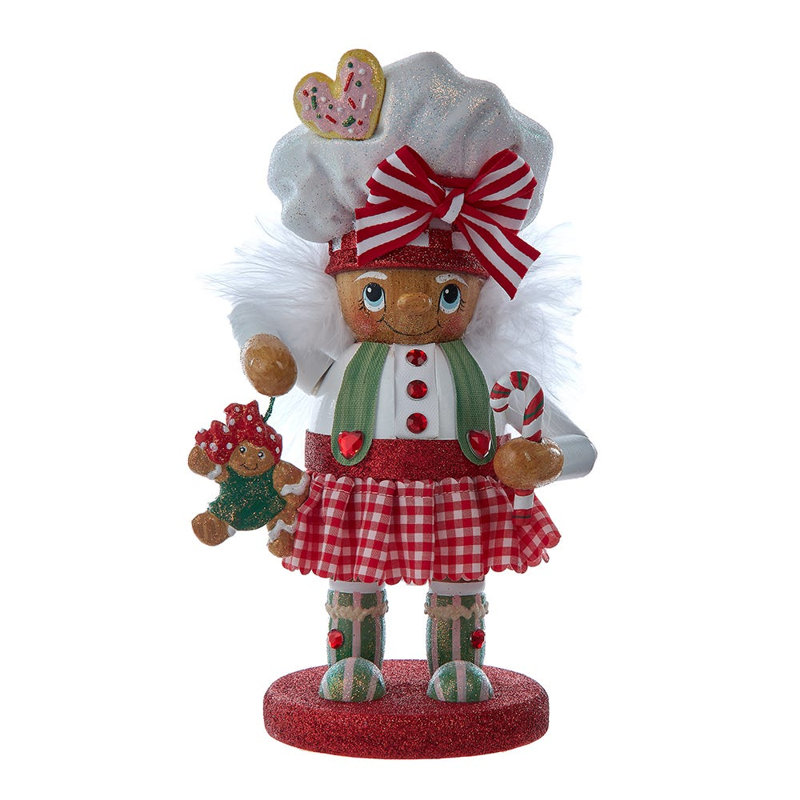 Kurt Adler Hollywood Wooden Nutcracker Collection, Gingerbread Baker Girl, 10in