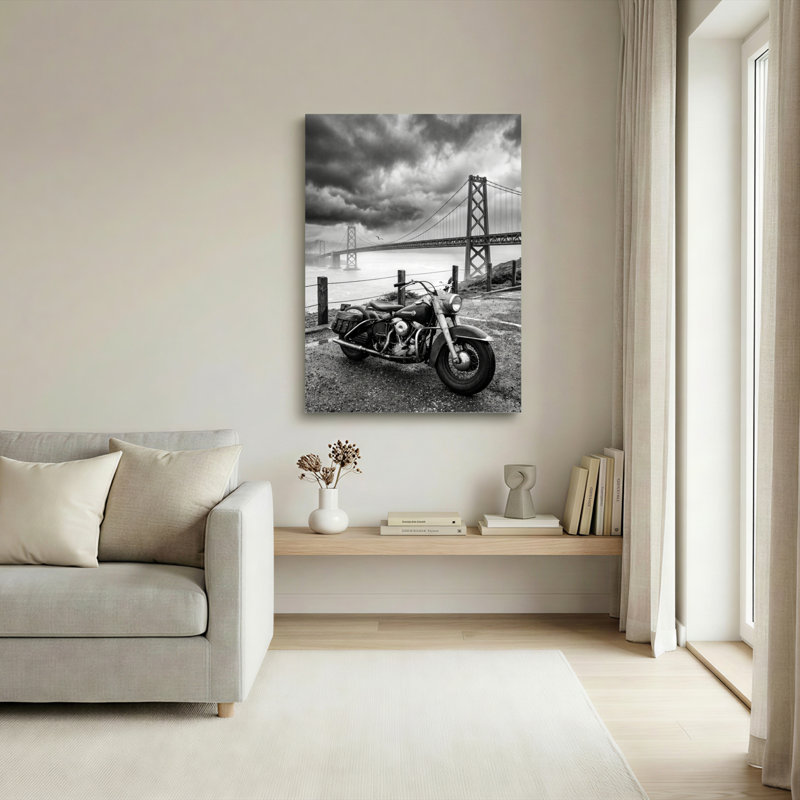 Ensemble de 1 tableau sur toile représentant un pont de moto, 48"H x 32"W, Wrapped Canvas