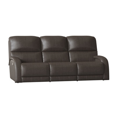 Canapé inclinable en cuir véritable à accoudoirs arrondis de 89 po Fandango