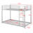 Twin Over Twin Metal Bunk Bed With Ladder And Guardrails-117381591