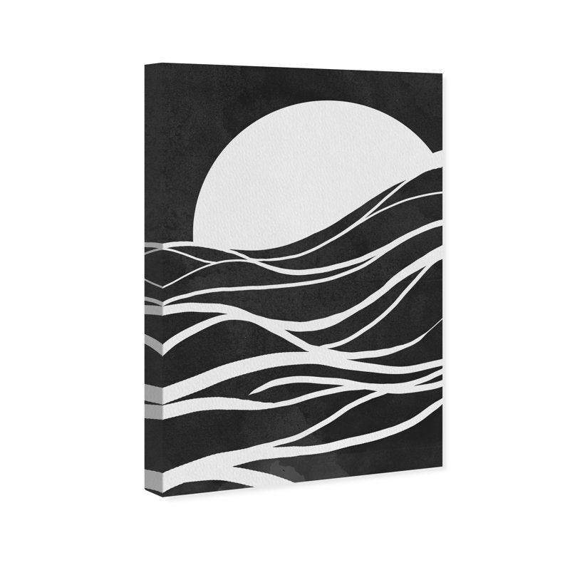 «Abstract Sunset Tide», reproduction d'art moderne et contemporaine sur toile noire, H 30 po x l 20 po x P 0,8 po