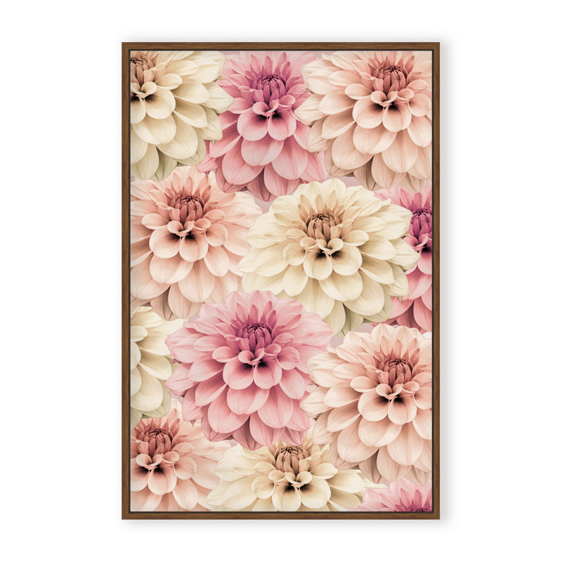 Nature Inspired Dahlia by  - Picture Frame Graphic Art on Paper, 24" H x 16" W x 1.125" D, Framed Matted Print, Beige