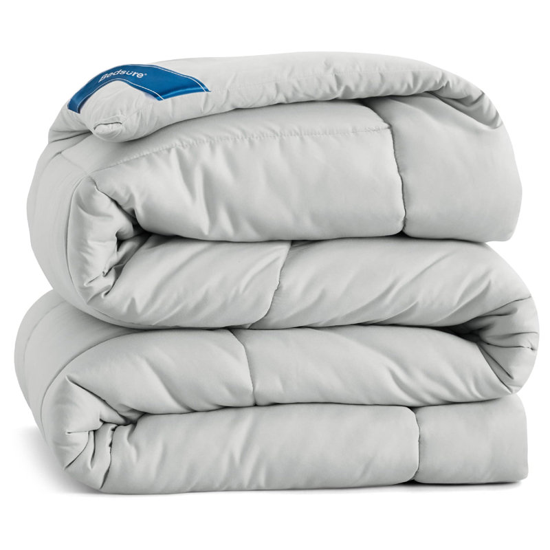 Bedsure Oversized Queen Box-Stitch Down Alternative Duvet Insert – White , All-Season Comforter, White