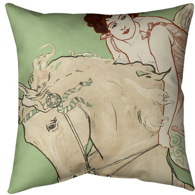 Horse Riding Circus Girl Poster Throw Pillow Insert