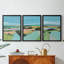 Bright Coloured Countryside I  -Custom Framed  Wrapped Gallery Canvas - 3 Pieces-574227233-574227235