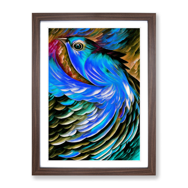 Portrait Of A Bird No.1 - Wall Art, 66cm H x 48cm W, Walnut Framed