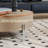 Lift Top Coffee Table with 360° Rotation & Hidden Storage - Modern Leather and Stone Top Center Table for Living Room