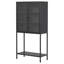 Armoire de rangement en métal, buffets et buffet, armoire de rangement avec portes vitrées et 2 tablettes réglables