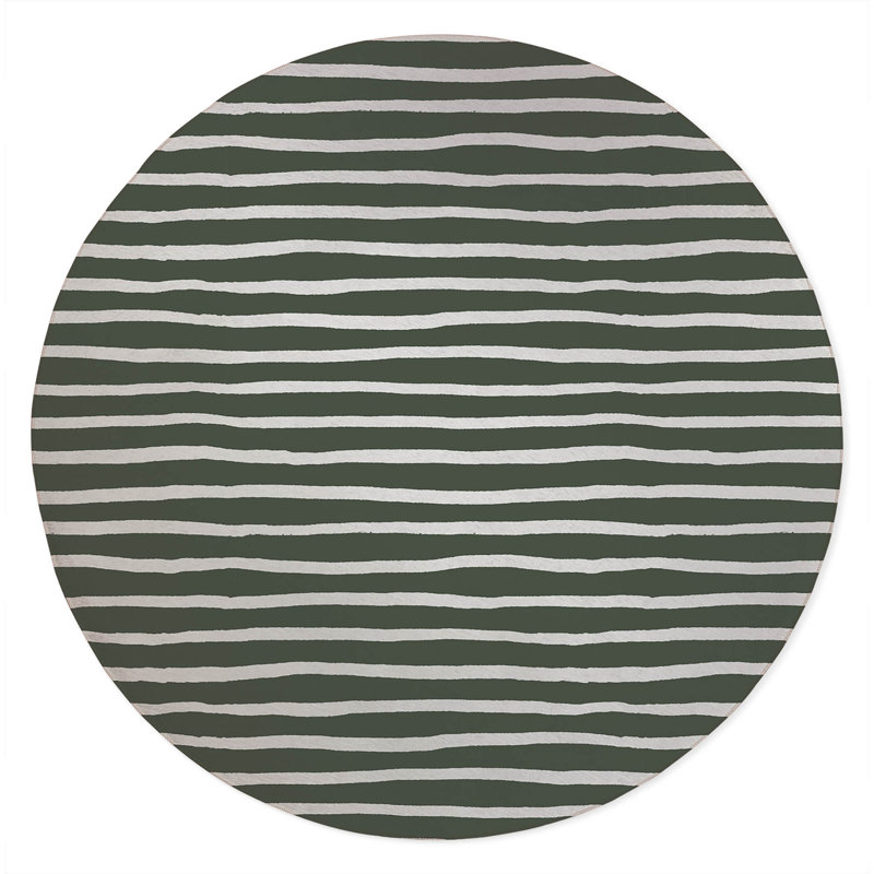 Spinal Row Non-Slip Outdoor Rug, Round 5'