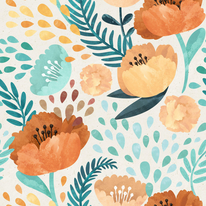 Rouleau de papier peint adhésif Avonlea Poppy, L 10,42 pi x l 25 po