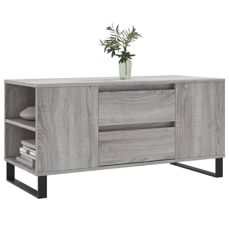 Mikalai Sled Coffee Table with Storage, Grey Sonoma
