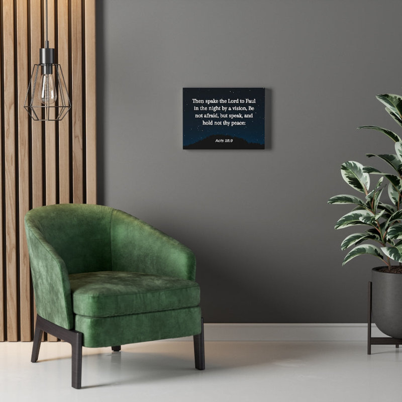 Be Not Afraid Acts 18:9 - Wrapped Canvas Print, 28cm H x 36cm W