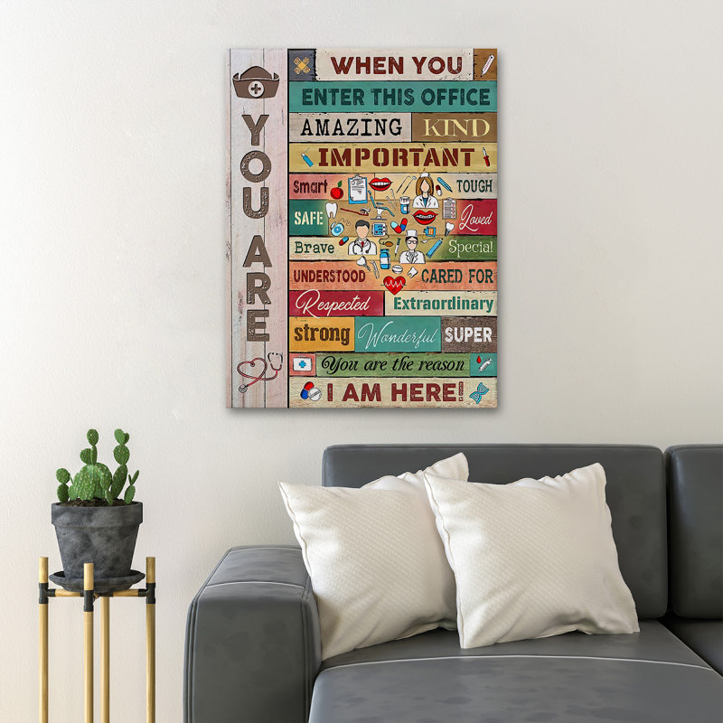 Words About Doctors And Heath - When You Enter Thi " Words About Doctors And Heath ", 36'' H x 24'' W x 2'' D