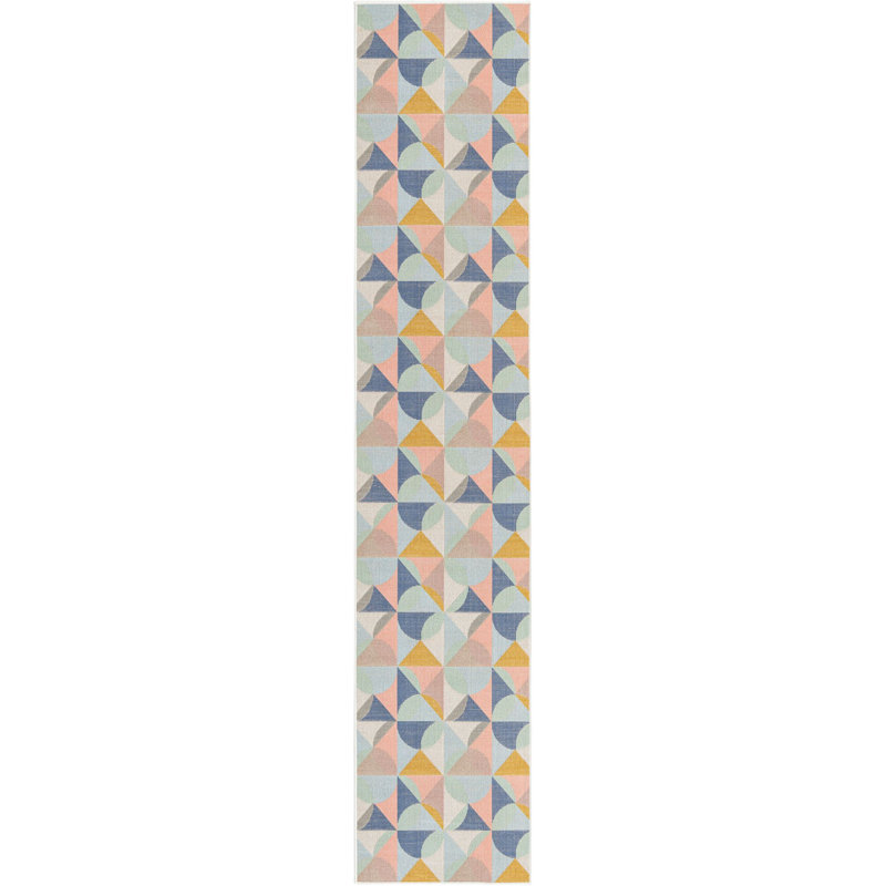 Geometric Indoor Rug, Runner 2' x 10'