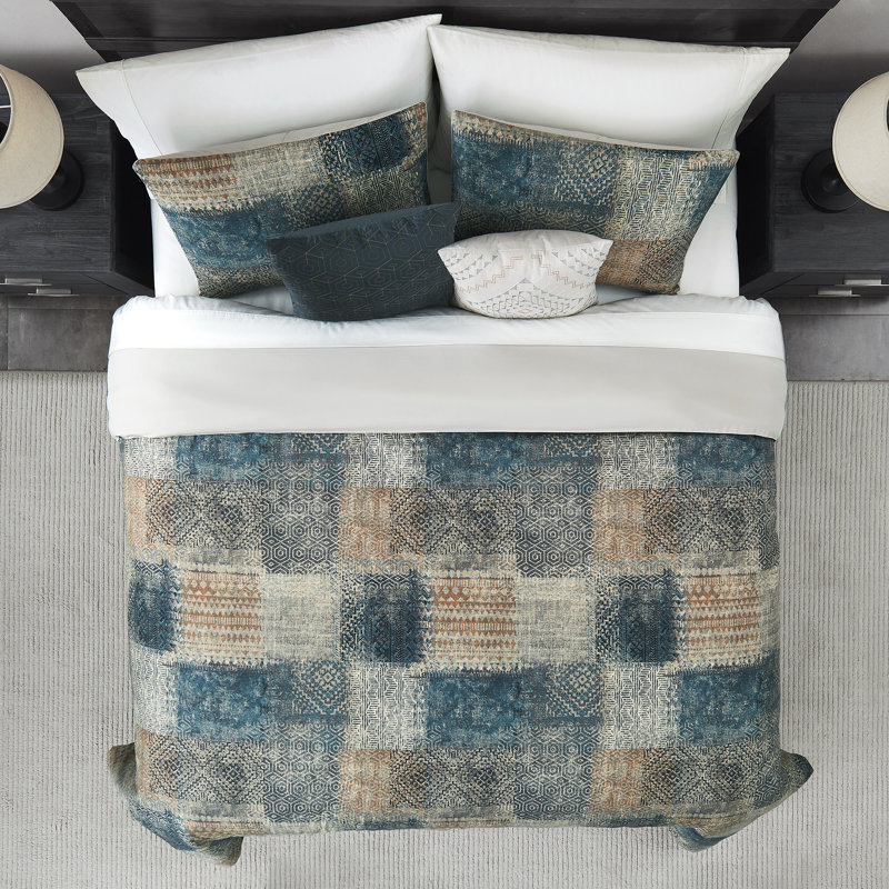 Modern Threads 5-Piece Printed Bainbridge Comforter Set, Queen Comforter + 4 Additional Pieces
