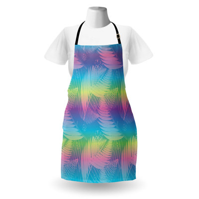 East Urban Home Rainbow Ombre Apron Unisex Tropical Essential Adult Size Multicolor