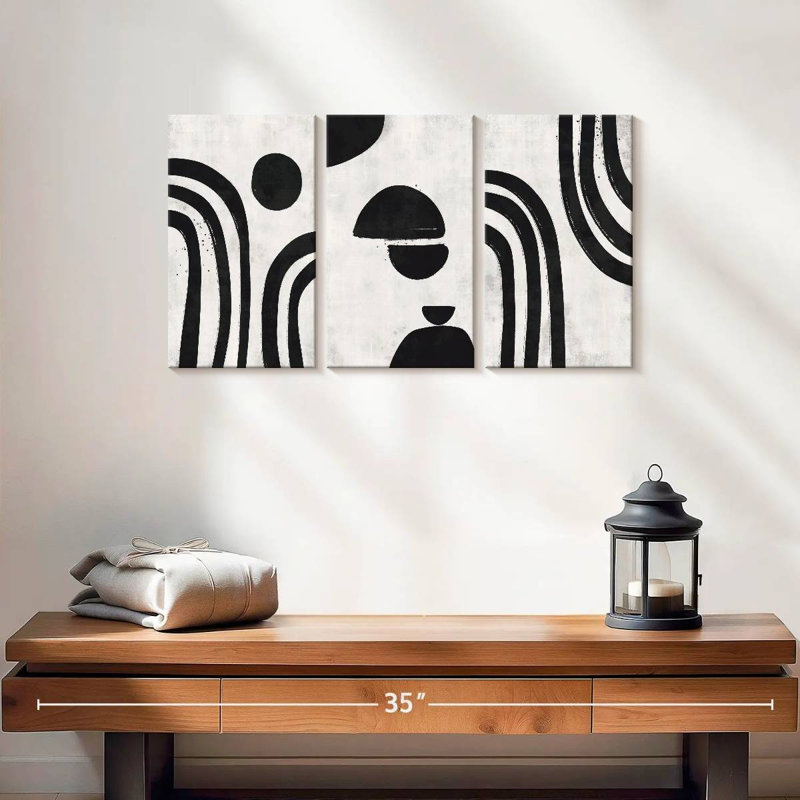 Impression sur toile simple et abstraite, H 12 po x l 26 po