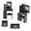 Petite coiffeuse 29,2 po avec tabouret de chevet gauche + tabouret rembourré, très grand miroir coulissant à droite, rangement multi-couches grande capacité, commode pratique et pratique, convient aux petits espaces-1034197402
