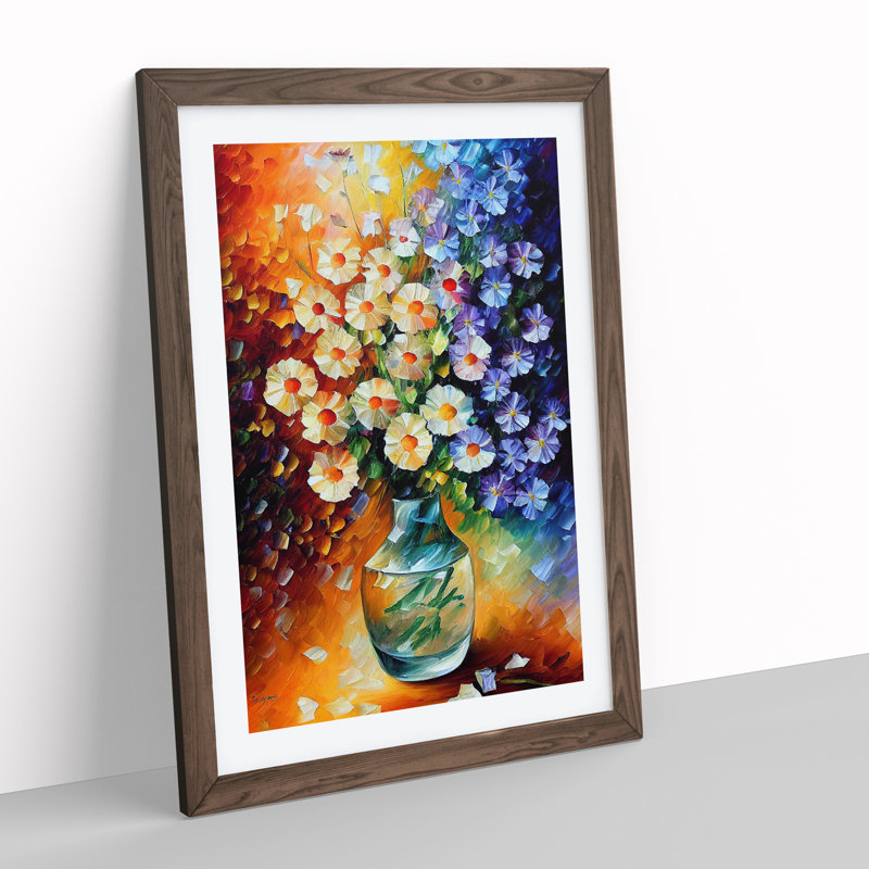 Vase Of Flowers No.4 - Wall Art, 66cm H x 48cm W, Walnut Framed Paper