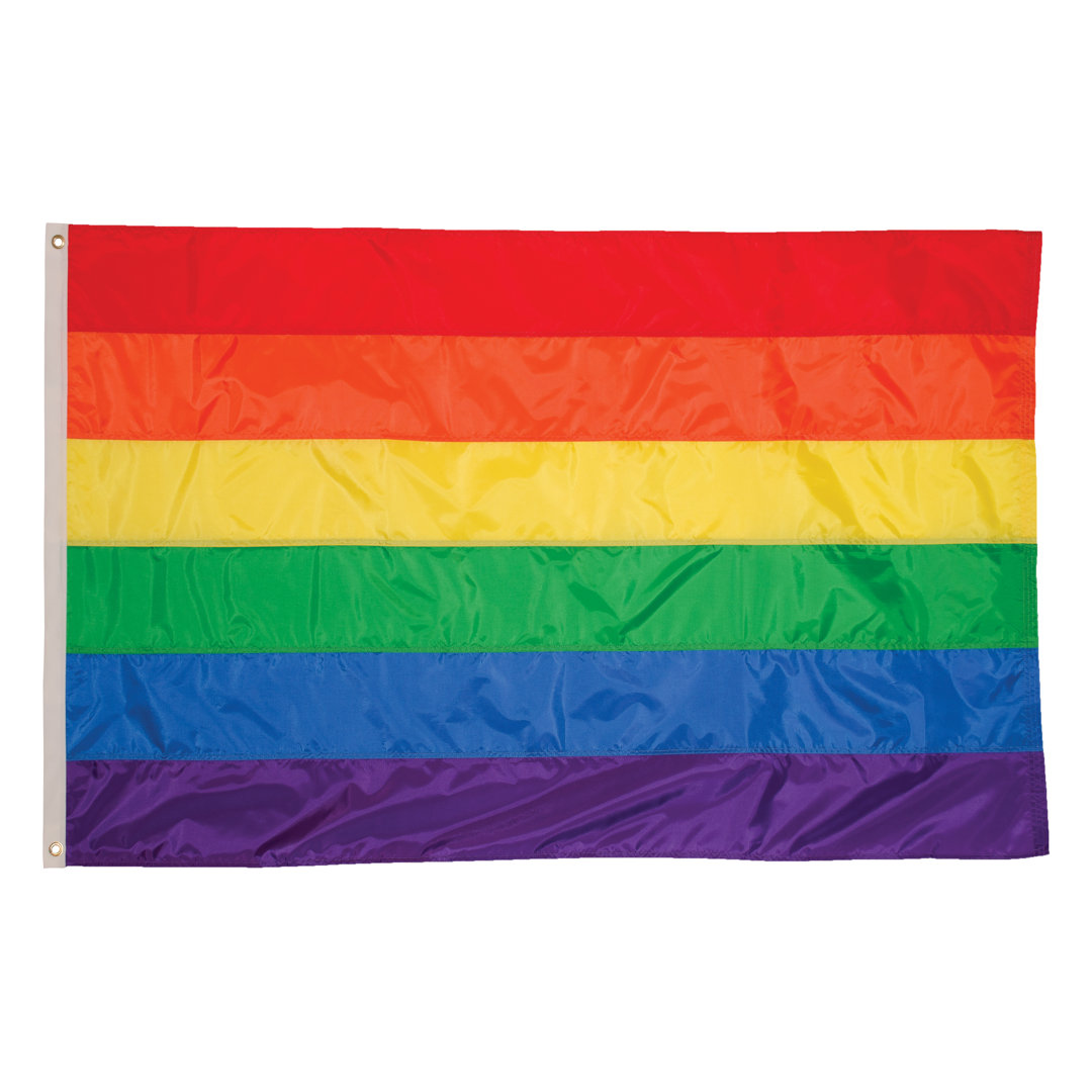 Rainbow Grommet Flag In The Breeze 