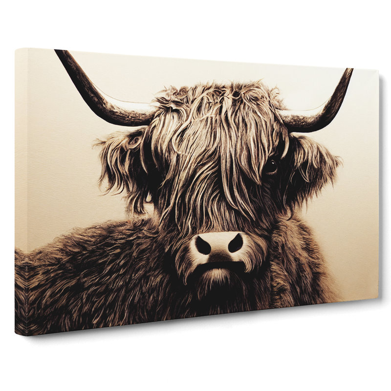 Highland Cow View Vol.3 - Wrapped Canvas, 35cm H x 50cm W x 3cm D