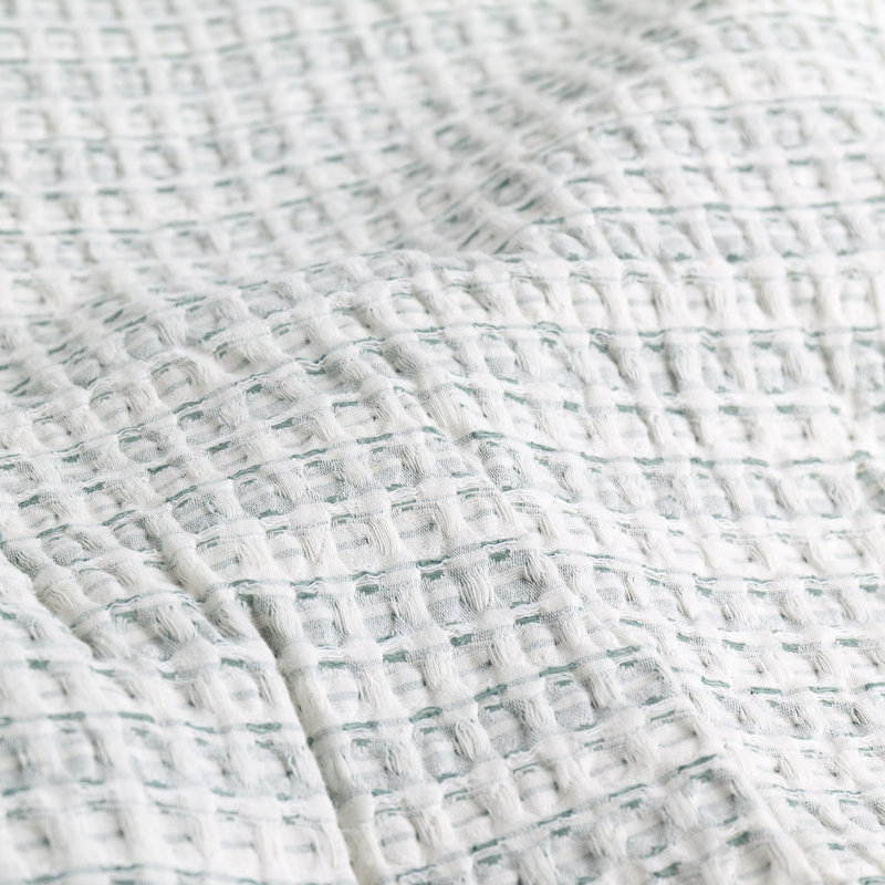 Sopheak Waffle Throw Blanket, Green